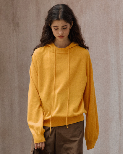 ラグランスリーブフーディークールトーンニットプルオーバー 10157