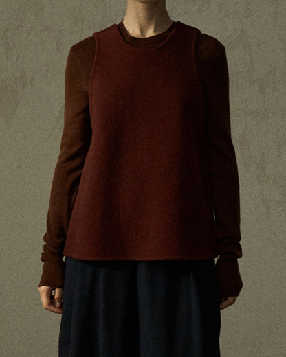 ラウンドネックニットフレアベスト 10286