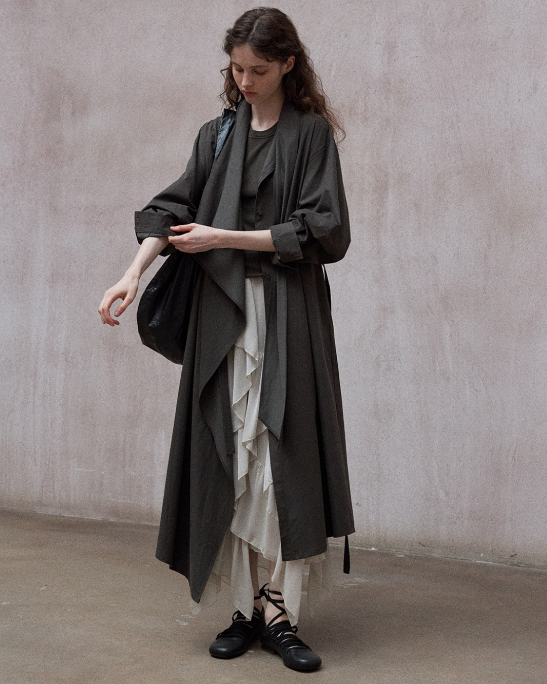 アシンメトリーフロウストラップワンピース 10340