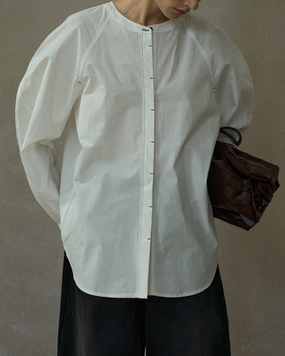 ノーカラーオーバーシャツ 10208