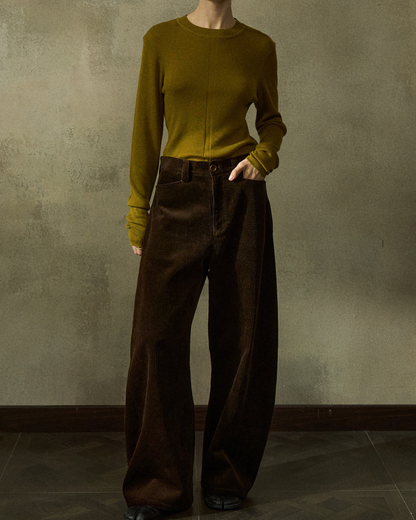 ハイウエストコーデュロイカーブパンツ 10205