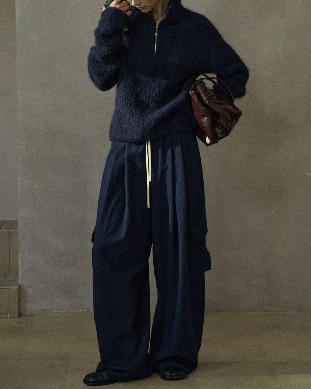 ハーフジッパーニットプルオーバー 10225