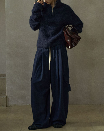 ハーフジッパーニットプルオーバー 10225