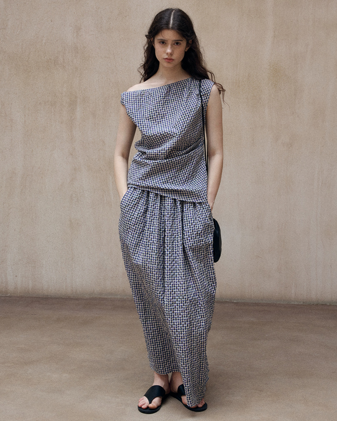 カーブフォルムチェックスカート 10506