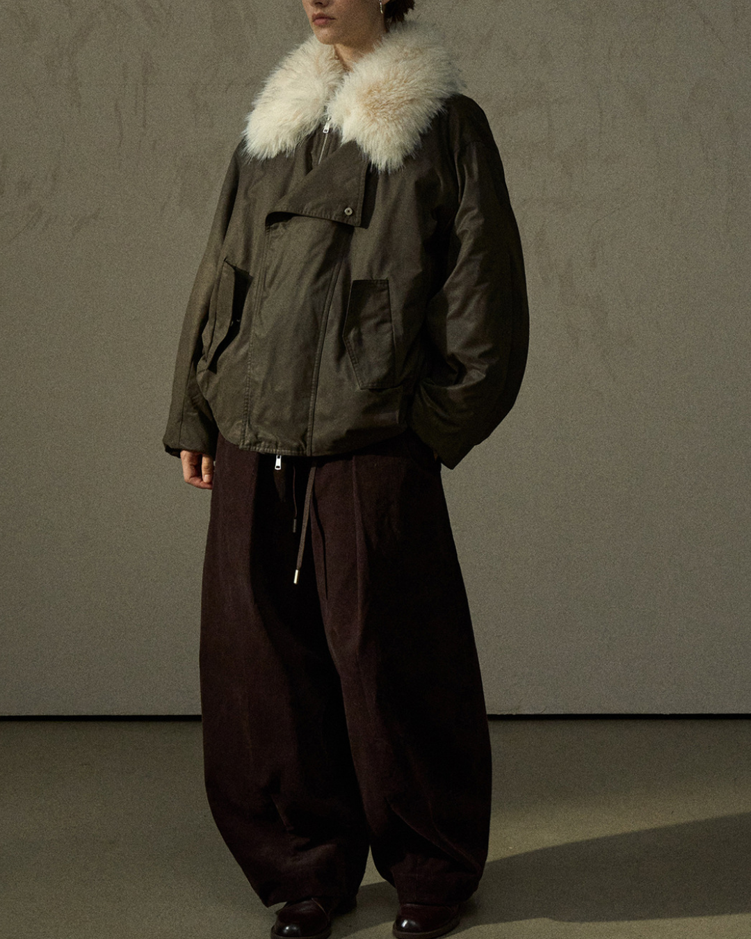 ファーカラージッパーオーバージャケット 10290