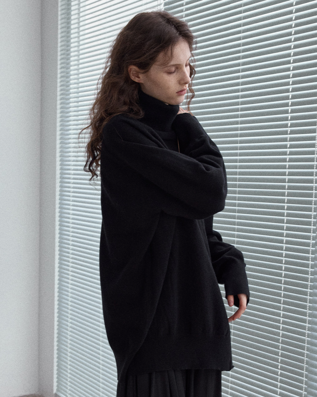 タートルネックロングニットプルオーバー 10149