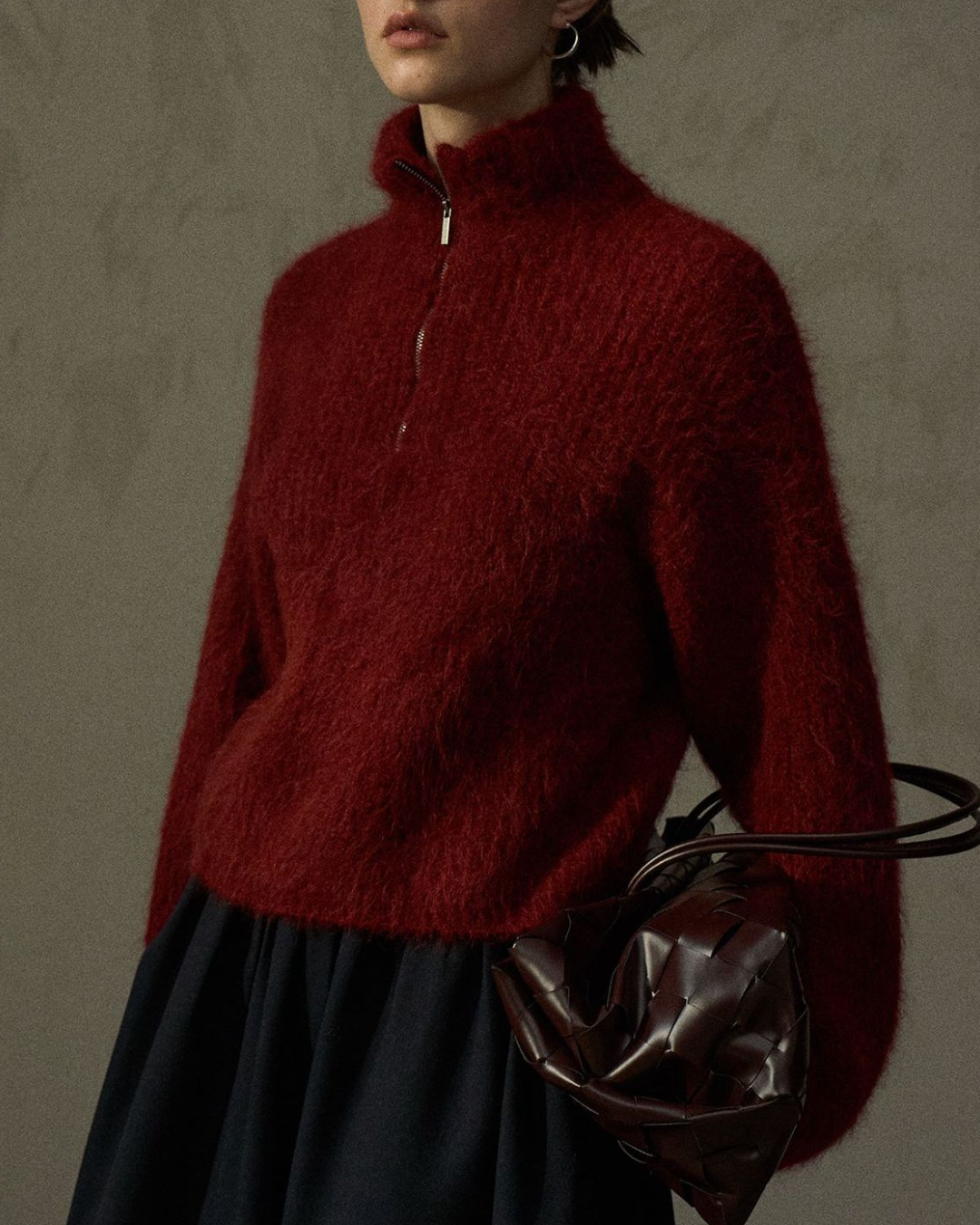 ハイカラーハーフジッププルオーバー 10266