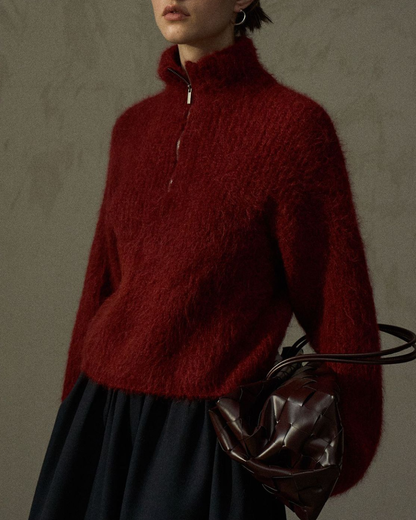 ハイカラーハーフジッププルオーバー 10266