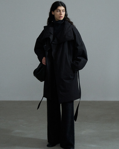 スタンドネックミディボリュームコート 10380