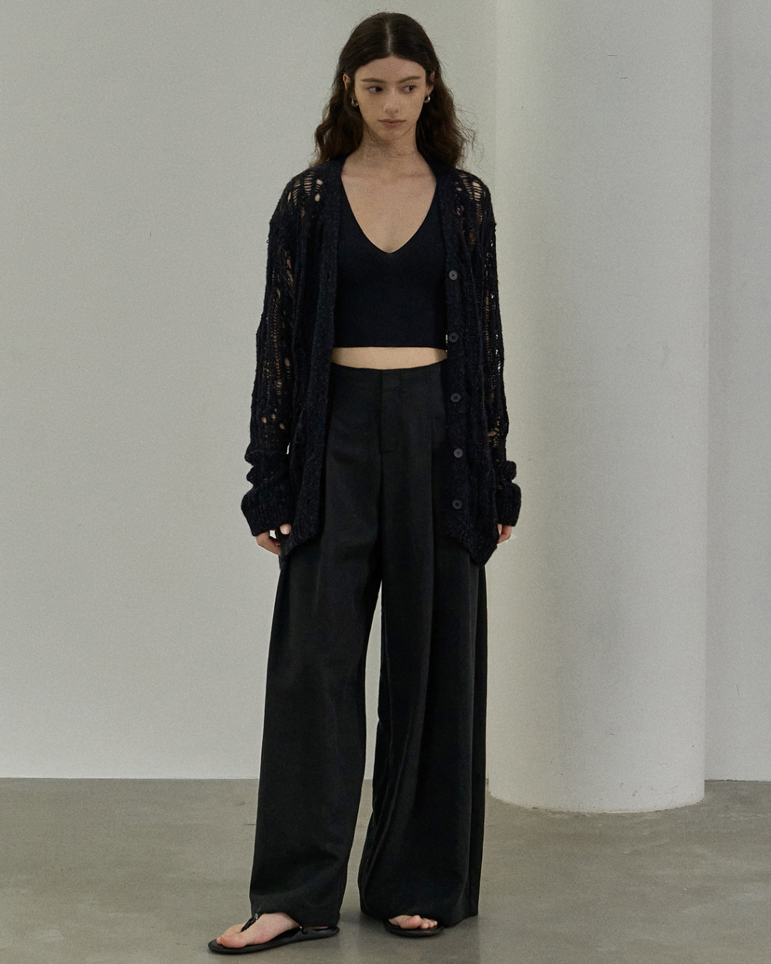 シャープラインメッシュカーディガン 10471