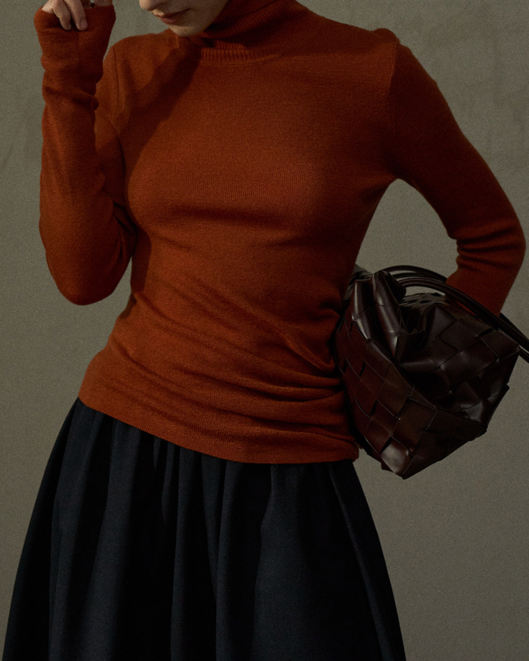 ハイネックスリムニットプルオーバー 10291