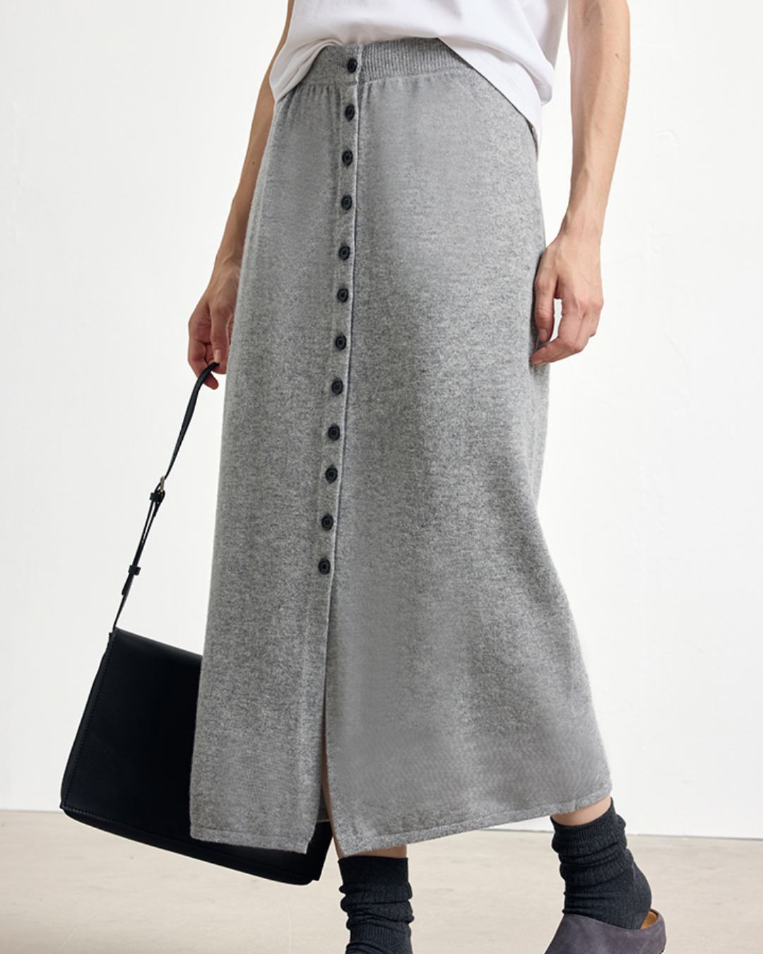 フロントスリットボタンデザインロングスカート 10329