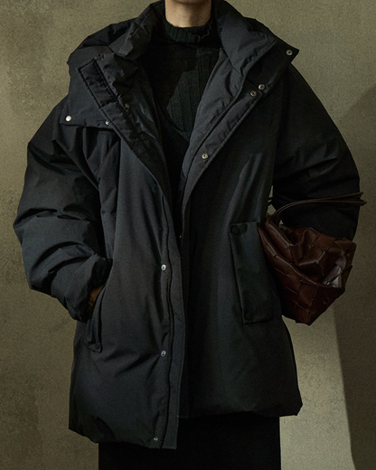 スタンドカラーミディダウンコート 10284