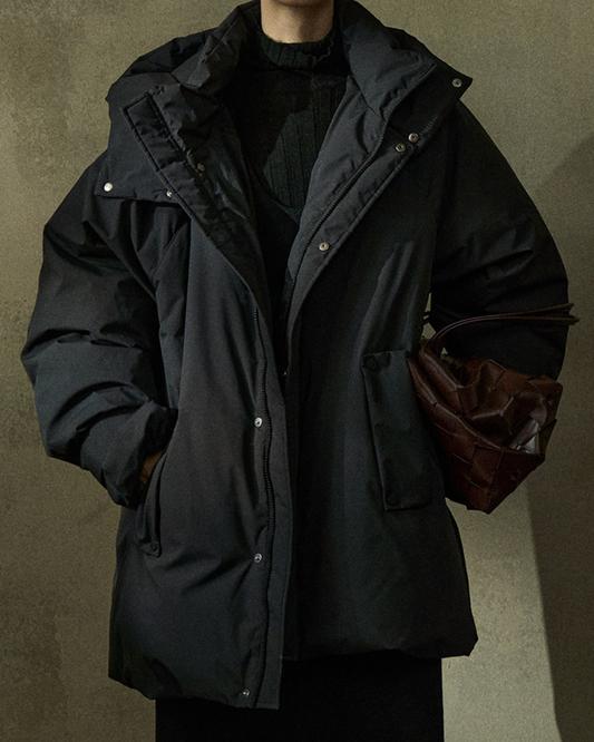 スタンドカラーミディダウンコート 10284