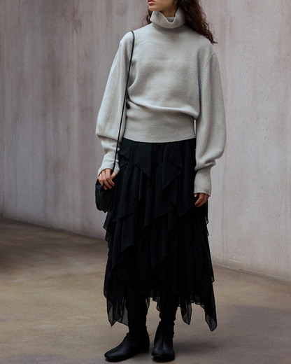 ハイカラーニットプルオーバー 10195