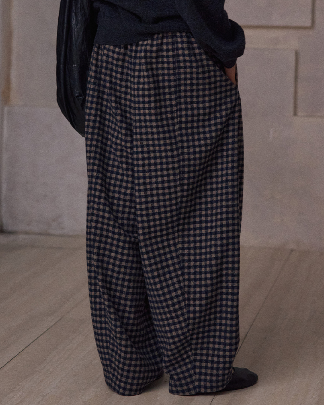 ウエストシャーリングチェック柄パンツ 10180
