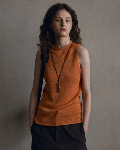 シリンダーハイネックノースリーブニット 10558