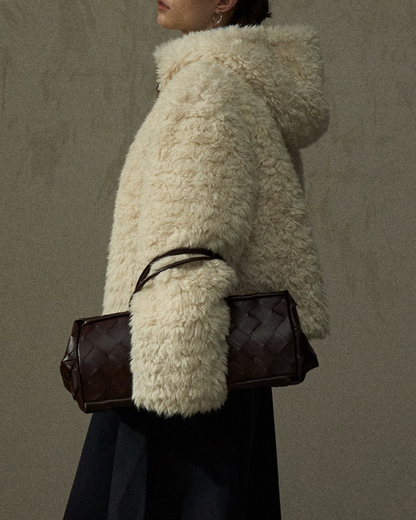 フーディージッパーボアショートコート 10293