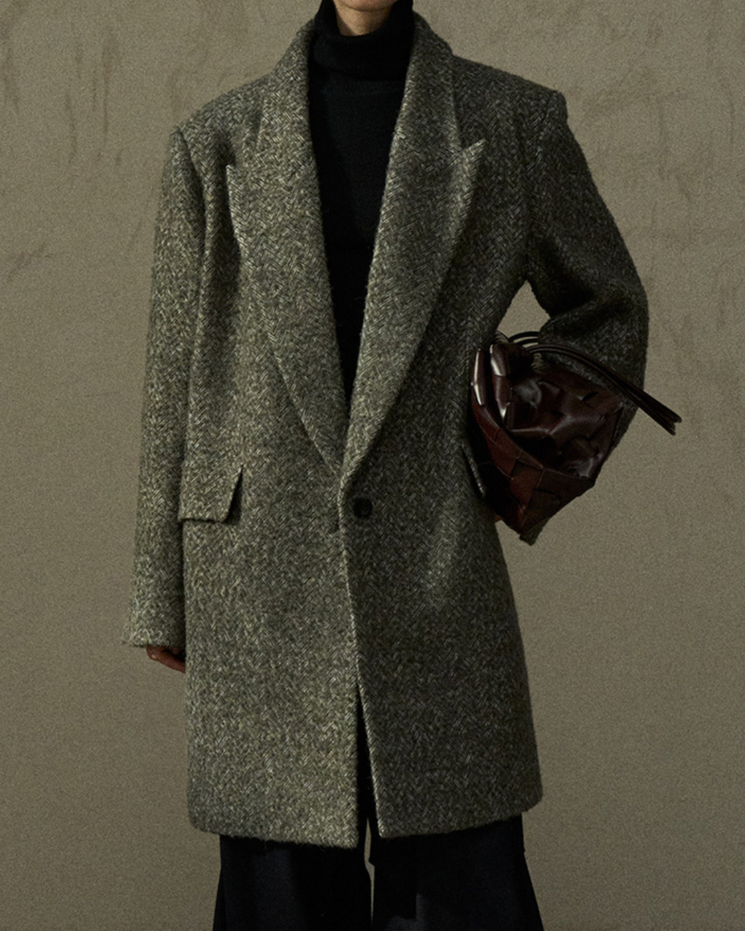 ヘリンボーンミディコート 10259