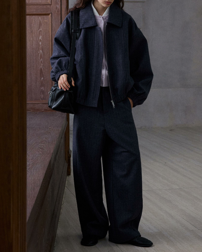 ドロップショルダーヘリンボーンジャケット 10186