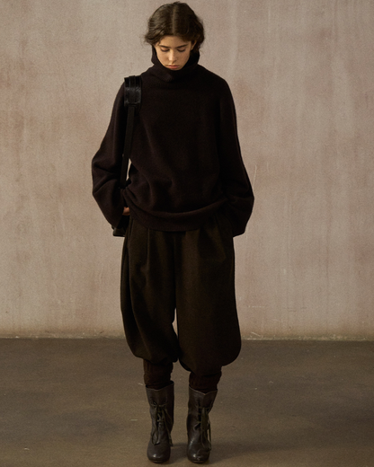 ハイカラーロングスリーブニットプルオーバー 10247