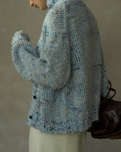 Vネックミディニットカーディガン 10216