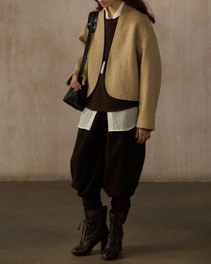 ノーカラーショートジャケット 10245