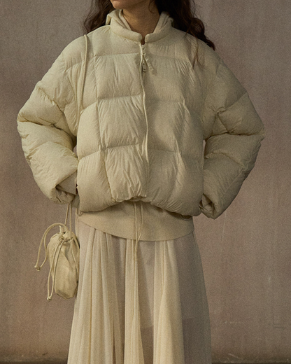 クルーネックドローコードショートコート 10268