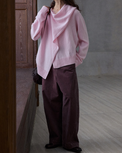 マフラーカラーニットプルオーバー 10190