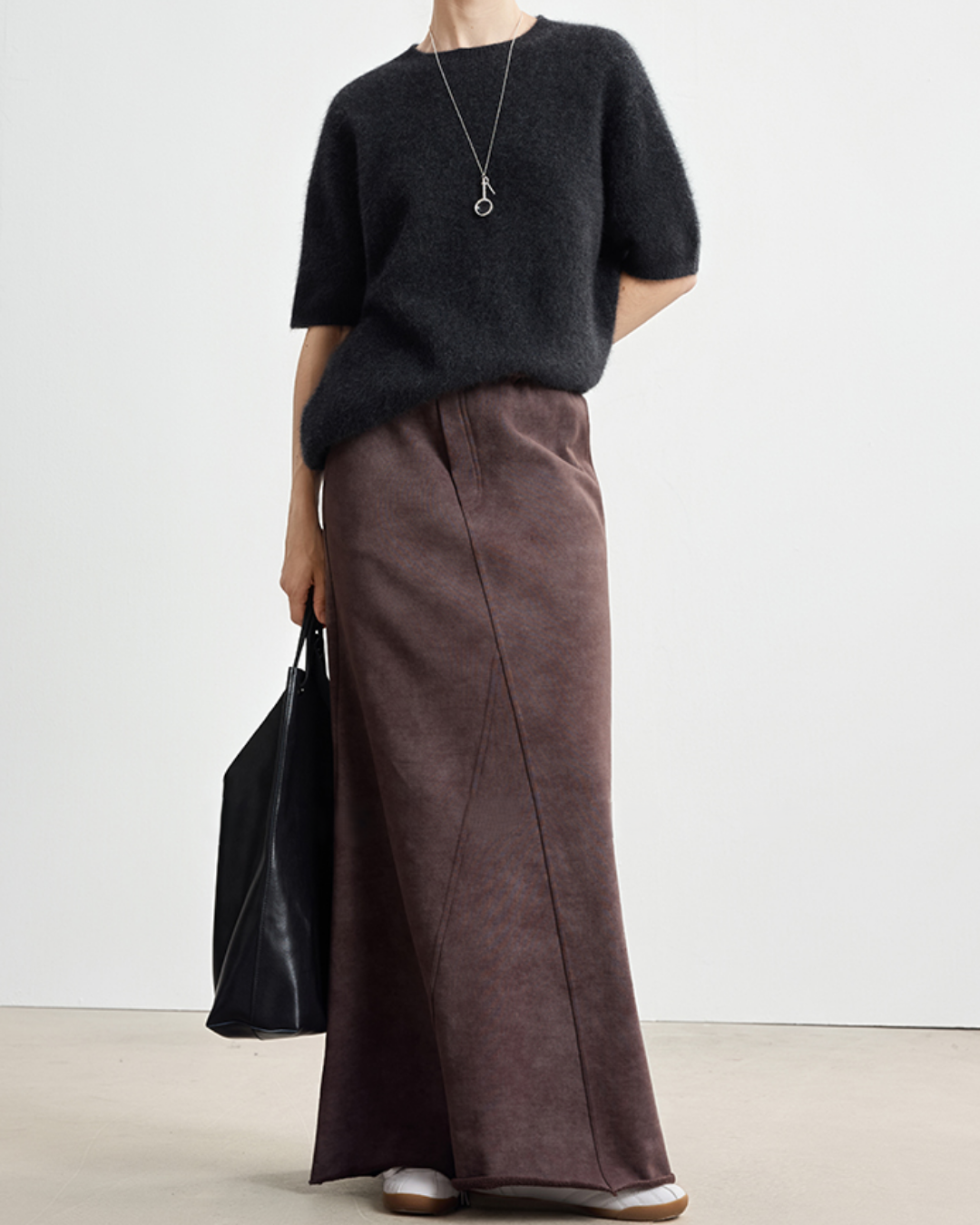 アシンメトリーデザインフレアロングスカート 10331