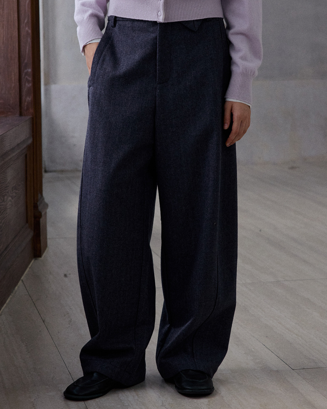 ヘリンボーンストレートカジュアルパンツ 10187
