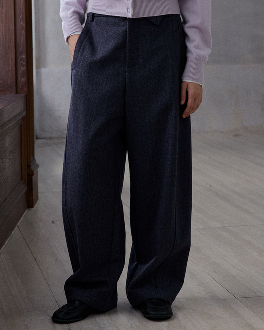 ヘリンボーンストレートカジュアルパンツ 10187