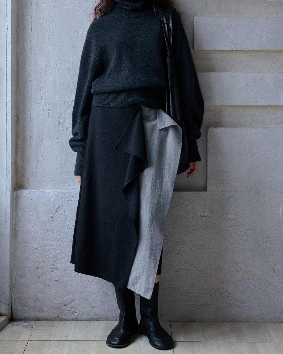 イレギュラーラップロングスカート 10184