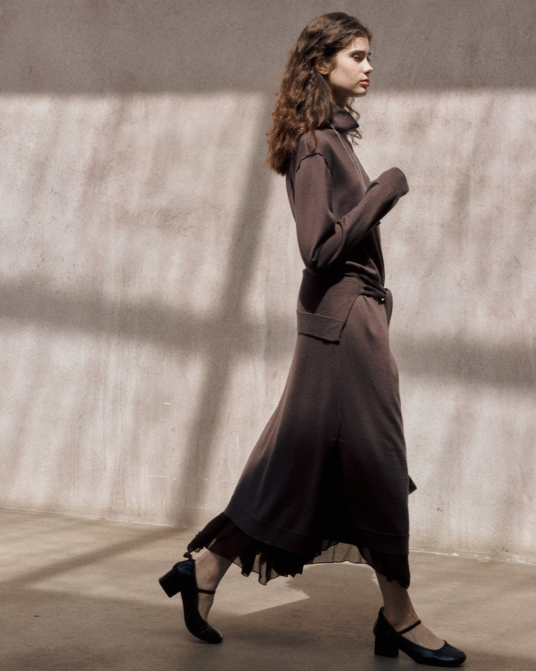 タートルネックニットロングワンピース 10154