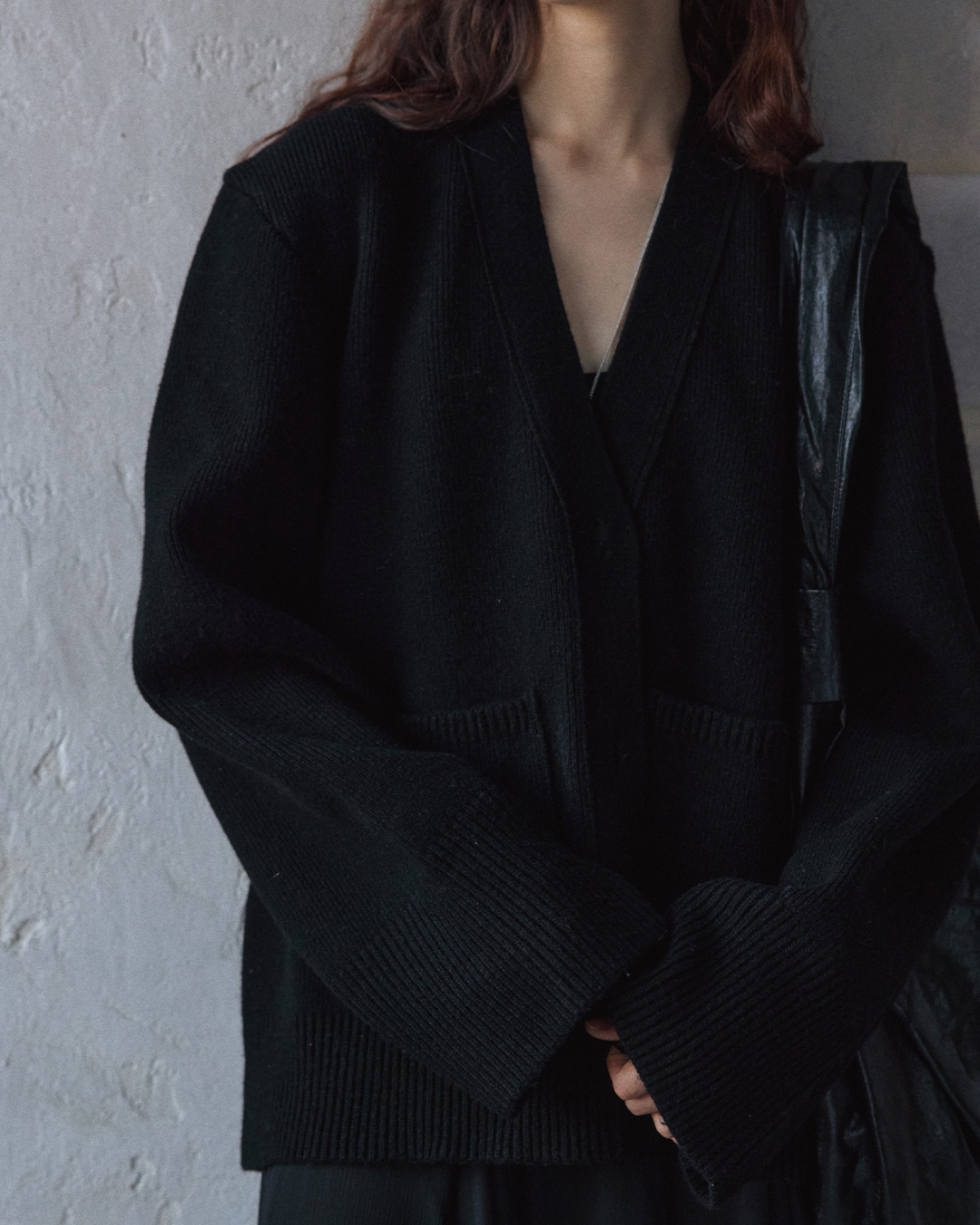 Vネックウエストワイドカーディガン 10171
