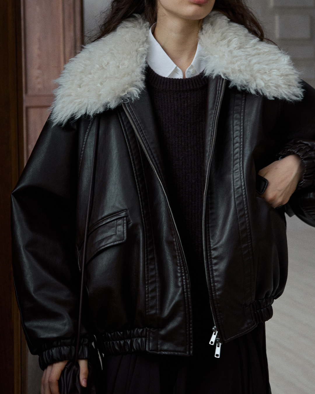 ファーカラージッパージャケット 10287