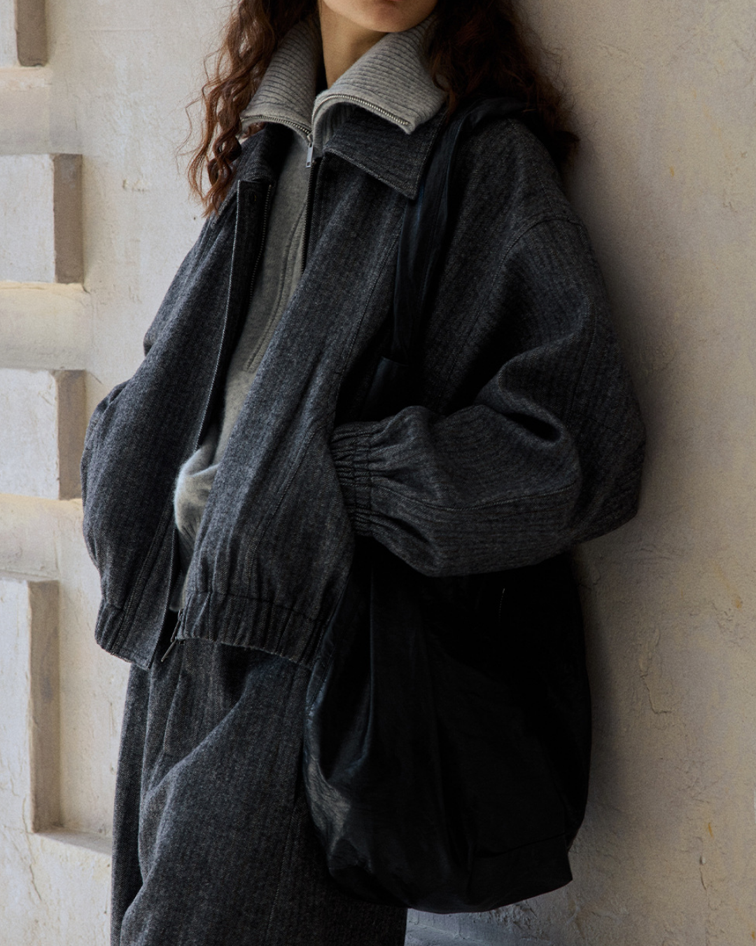 ドロップショルダーヘリンボーンジャケット 10186