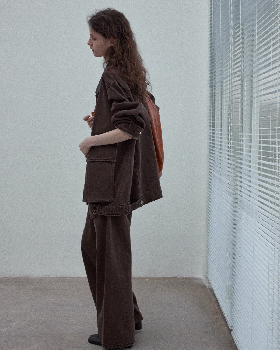 レトロウォッシュデニムルーズジャケット 10125