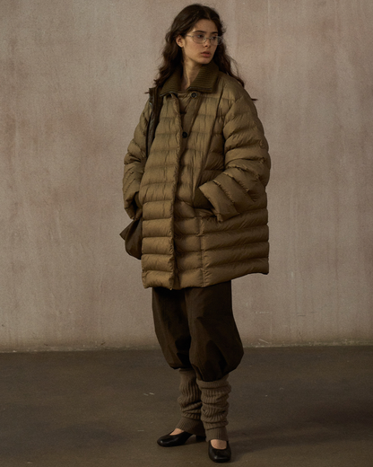 キルティングダウンミディコート 10252