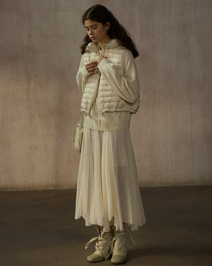 スタンドカラードローコードショートベスト 10250