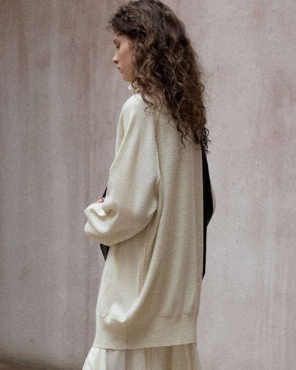 タートルネックアシンメトリーニットプルオーバー 10136