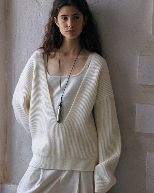 Vネックニットプルオーバー 10148