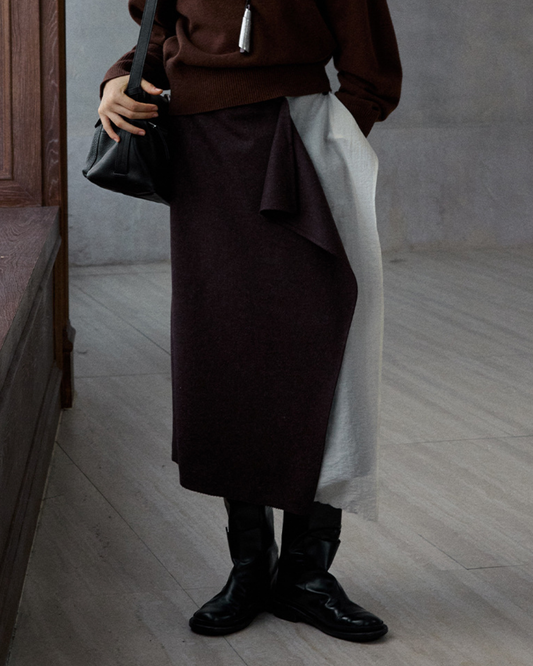 イレギュラーラップロングスカート 10184