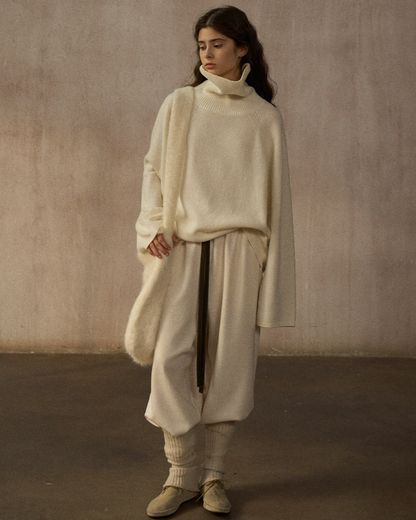 ハイカラーロングスリーブニットプルオーバー 10247