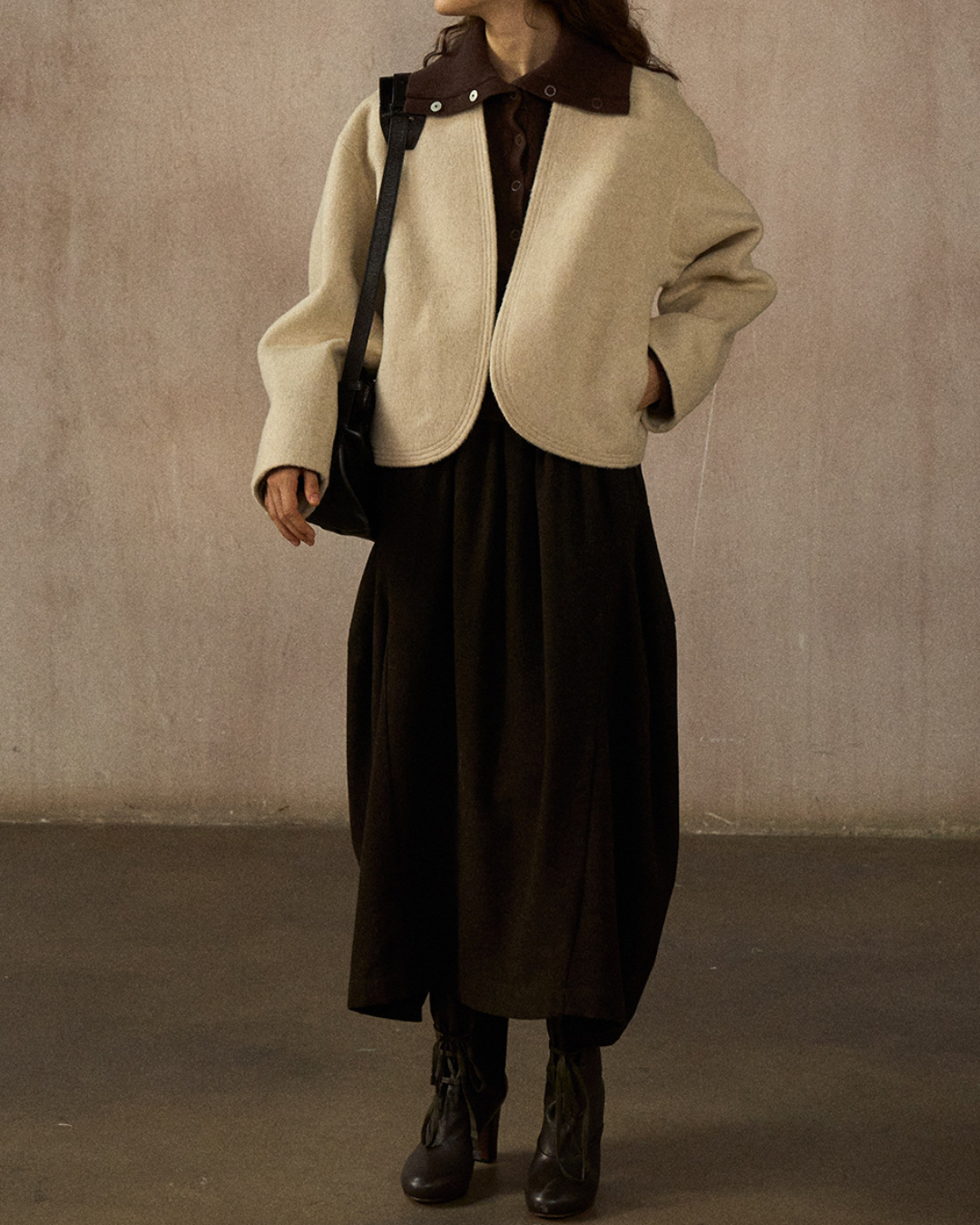 ノーカラーショートジャケット 10245