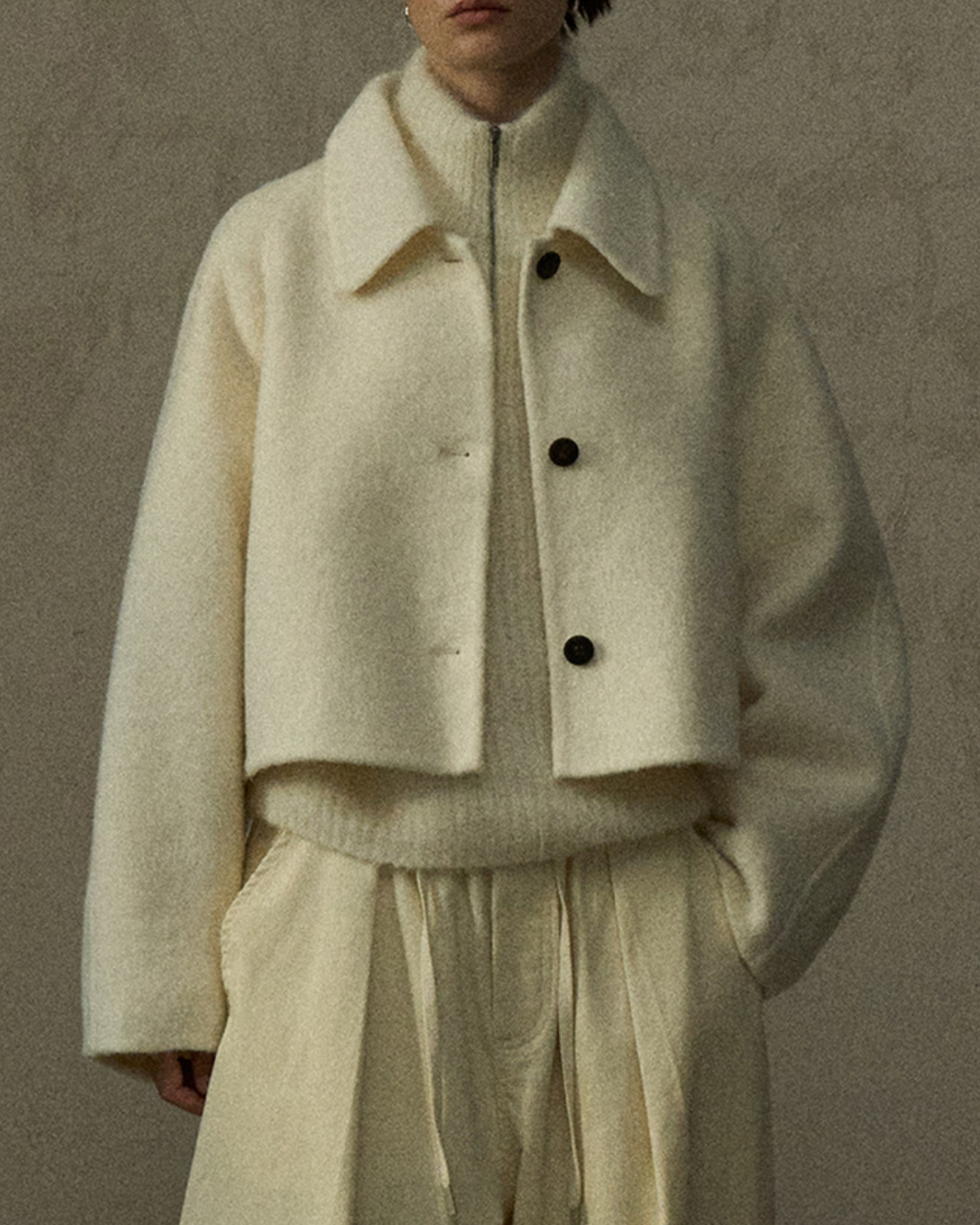 シングルブレストショートフリースジャケット 10296