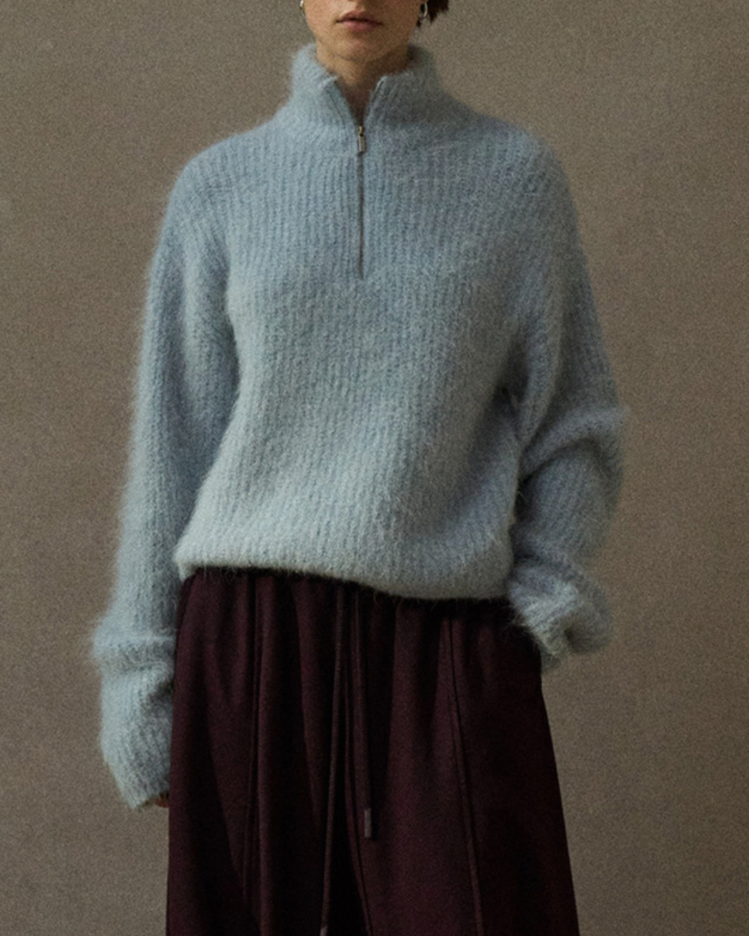 ハイカラーハーフジッププルオーバー 10266