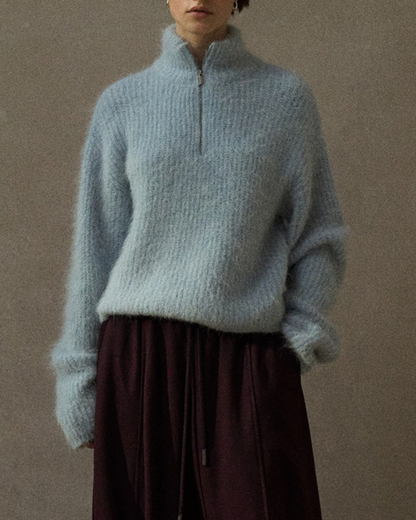 ハイカラーハーフジッププルオーバー 10266