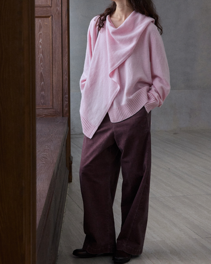 マフラーカラーニットプルオーバー 10190