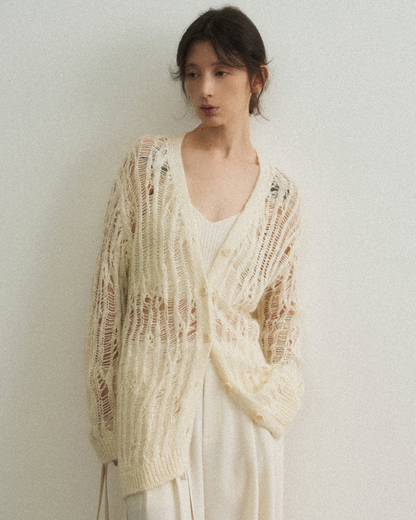 シャープラインメッシュカーディガン 10471